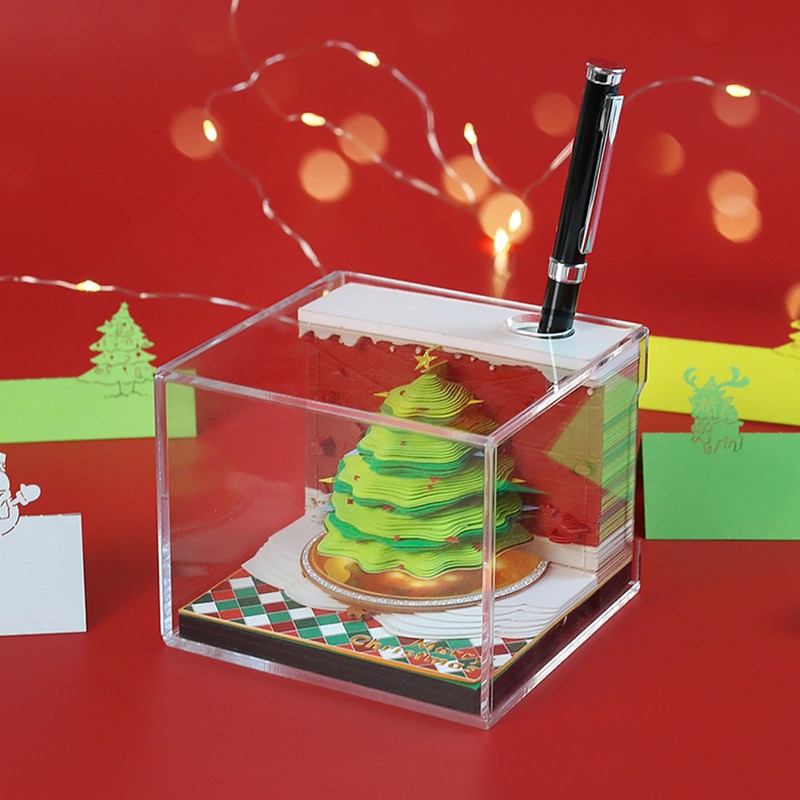 Christmas Tree 3D Memo Pad Innovative Paper Carving Art 3D