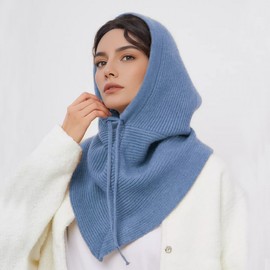 [International Direct Import] Mink-Feel Balaclava - Enlarged One-Piece Knit Hat & Scarf ilf3661 Free Size/Khaki 3ea