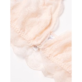 Undies.com Big Girls' Non-Wire Front Closure Lace Bralette for Women, Medium, Sandstone