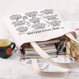 Christian Gift God Says You Are Tote Bag Religious Handbag God Gift Faith Shopping Bag Bible Gift (God Says You Are T)