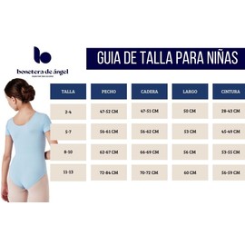 Leotardo para niña manga larga profesional danza colores (Azul cielo, 8-10)