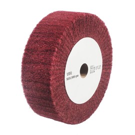 JUNLIXN 6'' X 2'' Extra Thick Non-Woven Polishing Wheels 20mm Arbor 320 Grit Nylon Wire Drawing Abrasive Buffing Flap Wheels for Die/Bench Grinder (Red)