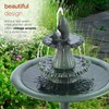 Alpine Corporation TEC104 Outdoor Floor 3-Tiered Pedestal Soothing Cascading Waterfall