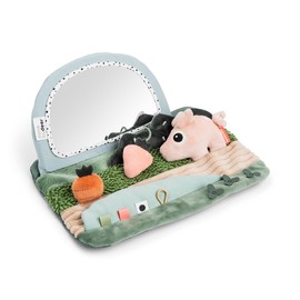 Done by Deer Tummy time Activity Spiegel Tiny Farm Colour Mix - Bunte Elemente und verspielte Kontraste für eine visuelle Stimulation - Bauchlage Spielzeug Baby - Baby Aktivitätsspielzeug ab 3 Monate