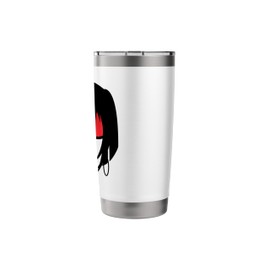 Women's Face Sleek Asymmetrical Bob Haircut Red Sunglasses Stainless Steel Insulated Tumbler