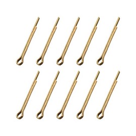 sourcing map Split Cotter Pin - 2.5mm x 25mm (3/32 inch x 63/64 inch) Solid Brass 2-Prongs Gold Tone Fastener Clip Key 10Pcs