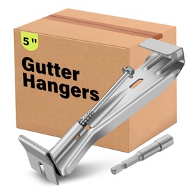5" 25 Pcs Heavy Duty Hidden Aluminum Gutter Hangers with 1/4’’ Hex Drill Bit, Repair Sagging Gutters with Pre-Inserted Screw Fast.