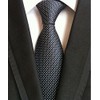 Ctskyte Men's Black Navy Blue Patterned Silk Ties Classic Ribbed