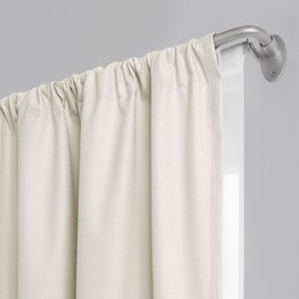 Eclipse Clinton Curtain Rods, Black Out Curtain Rod, 5/8 Inch Double Bar Wrap Around Adjustable Curtain Rod, Curtain Rods For Windows 48 to 86 Inch, Brushed Nickel Curtain Rod