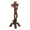Faux Mahogany Wood Finish Large Jesus Christ Crucifix With Stand