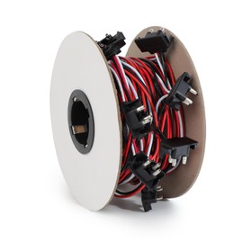 MADCATZ 20 Count Continuous 3 Prong Right Angle Plug Wire Harness Roll 18G Male Bullet Plugs 10-inch/25cm Lead Between Plugs for Tail Light, Trailer, Truck