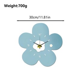 astylishome Wall Clocks for Living Room Pretty Country Style Wall Kitchen Clocks Blue Silent Non Ticking Wall Mounted Clock 30 CM Easy to Read Decorative for Bedroom Small Wall Art Decor 0110