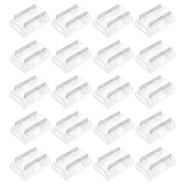 VGOL 20Pcs 2-pin COB LED Connectors for 10mm-9 in 1 Strips Tape Light Connector, No Dark Area, Suitable for IP20 COB & SMD Light Strips