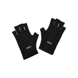 Red by Kiss UPF 50+ UV Protection Gloves for Women & Men Fingerless Sun Gloves for Driving Gel Manicure Gardening Outdoor Use Breathable Stretch Fit Washable (Black)