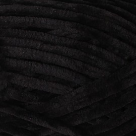 1 Skein La Mia Mellow Chenille Yarn for knitting and crocheting baby clothes, blankets and accessories, 100% Polyester, 100 gr (3.5 oz) / 115 m (125 yards), Black - 902