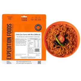 EXPEDITION FOODS Chilli Con Carne with Rice (High Energy Serving / 800KCAL) | Freeze-Dried Camping & Hiking Food
