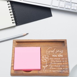 God Says You are Sticky Note Holder, Christian Desk Organizer for Religious Social Worker Therapist Counselor Educators Gift for Office Self-Stick Note Pad Holders EDP104