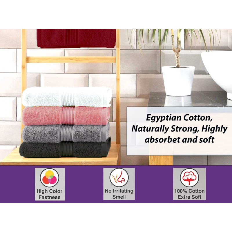 DARWEN STAR Hand Towels - Pack of 4 100% Egyptian
