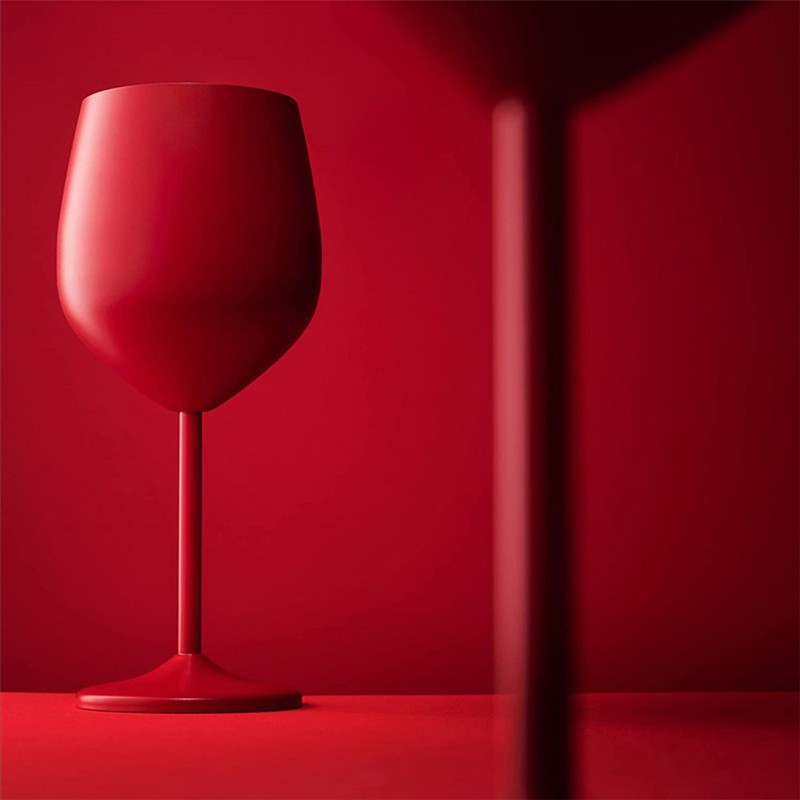 1 PCS 18oz Stainless Steel Matte Wine Glasses Red