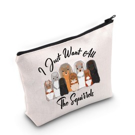 JNIAP Funny Squirrel Lover Gift I Just Want All The Squirrels Cosmetic Bag Nature Animal Gift (Want All The Squirrels Bag)