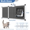 Adjustable Ventilated Pet Door for Window 31.7"-39.3" Wide, White Aluminum