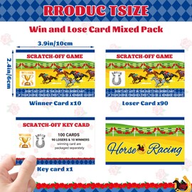 JULMELON 101 Pcs Kentucky Horse Derby Party Games Scratch Off Cards, Horse Racing Derby Scratch Off Tickets Derby Betting Cards Derby Party Fortune Games for Adults Derby Horse Race Party Supplies