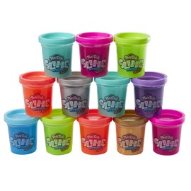Play-Doh Slime HydroGlitz 12 Multipack of Assorted Metallic Colors for Kids 3 Years and Up, Slippery and Smooth Texture, Non-Toxic