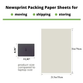 Large Packing Paper Sheets for Moving 31" x 21.5", Packing Supplies for Moving, Shipping, Wrapping and Box Filler 50 Sheets,2.1Lbs