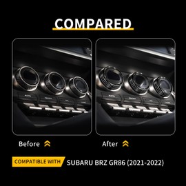 KUNGKIC 3 Pieces Car Button Cover for Air Conditioning Indoor Decorative Compatible with Subaru BRZ Toyota GR86 2021 2022 Aluminium Alloy Button Ring Covers Accessories Sport Style (Black)