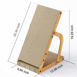 UUig Cat Scratcher, Cardboard Cat Scratchers for Indoor Cats, 22.4 x 9.8 inches Cat Scratching Board, Ramp L Shape Cat Scratch Pad