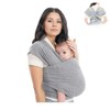 Grey Baby Wrap Carrier - Breathable Baby Sling, Lightweight Front
