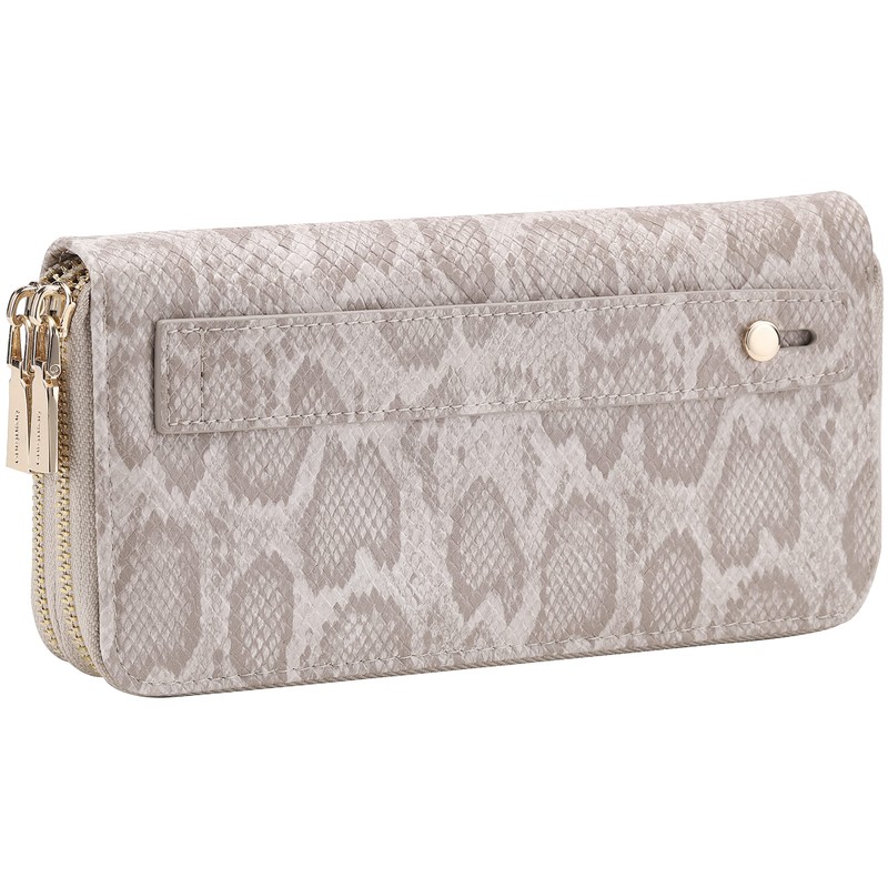 B BRENTANO Vegan Leather Double Zipper Pocket Wallet with Grip