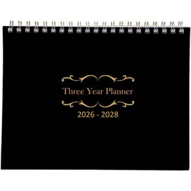 Kerixi 3 Year Calendar Monthly Planner Spiral Bound Approx 11" x 8.5" Start On Jan (Black)