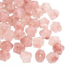 sourcing map 50Pcs Acrylic Star Beads, 11mm Star Shape Charming Loose Bead Pony Beads for DIY Jewelry Craft Making Necklace Bracelet Supplies, Pink