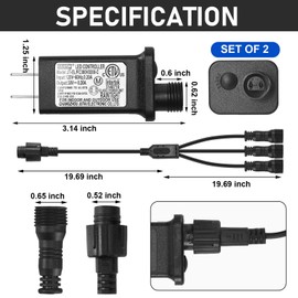 Tellegloww 4 Pcs Class 2 Power Supply Yard Inflatable Adapter Replacement with Y Shape 1 Male Divided 3 Female Spillter Connector Low Voltage for Christmas Inflatable LED Lights Plug (30v6w)