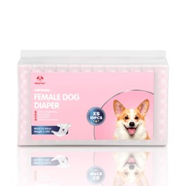 Flying Paws Disposable Female Dog Diapers, Puppy Diapers with Adjustable Elastic Waistline for Female Dog or Cat in Heat, Incontinence, Diaper with Wetness Indicator, XS-40 Count
