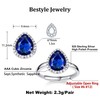 Bestyle Adorable September Sapphire Birthstone Rings 925 Sterling Silver CZ