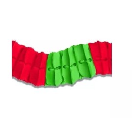 Beistle Red & Green Leaf Garland #55628-RG, 1/pk, 12 foot, tissue
