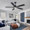 54" Black Ceiling Fans with Lights and Remote,Modern Led Ceiling
