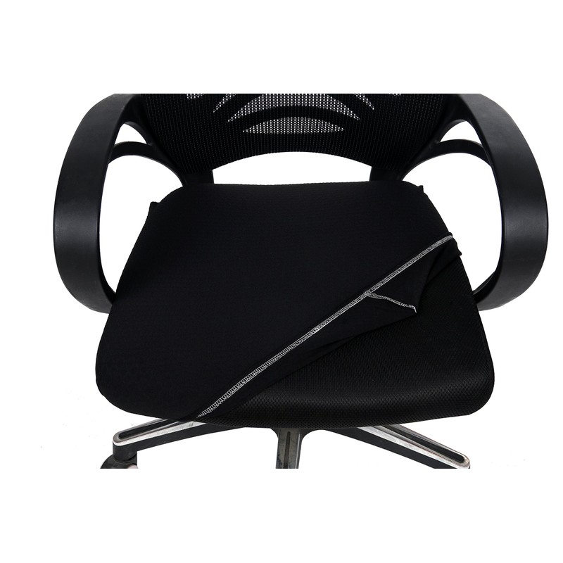 smiry Stretch Chair Seat Covers for Office, Black 1PC Jacquard