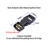 BAIWOAK Quick Release Buckles 15mm/20mm/25mm/32mm/38mm/50mm, Double Adjustable Plastic Buckle Clips
