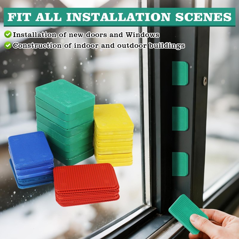 42Pcs Window Glazing Packers, Mixed 1.5-10mm Window & Door Spacers,