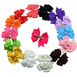 Dogs Kingdom Cute Puppy Dog Cat Hair Bows Small Bowknot with Tiny Alligator Clips Mix Colors Varies Patterns 20/30Pcs