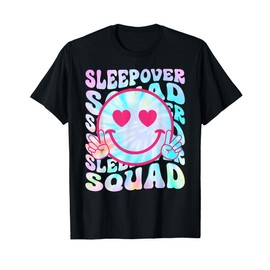 Sleepover Squad Groovy Tie Dye Matching Pajama Slumber Party T-Shirt