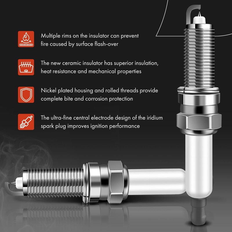 A-Premium Set of 4 Ignition Coil Pack and Iridium Spark