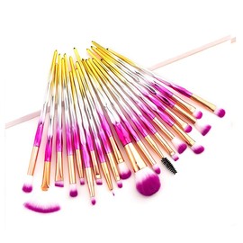 20pcs Makeup Brushes Set Eye Shadow Foundation Concealer Powder Eyebrow Eyeliner Eyelashes Lip Makeup Brushes Blending Cosmetic Beauty Tool Kit (20 PINK GOLD BRUSHES)