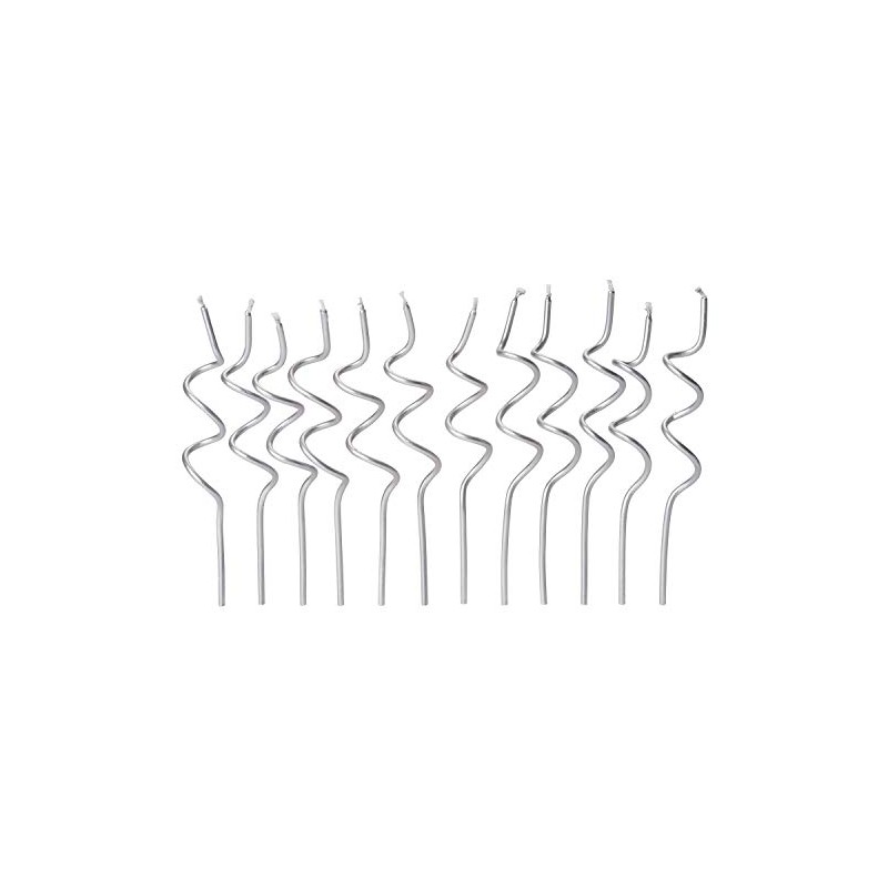 Papyrus Birthday Candles, Silver Swirl (12-Count)