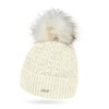 Neverless® Women's Knitted Fur Pom Pom Hat Lined Envelope Cable