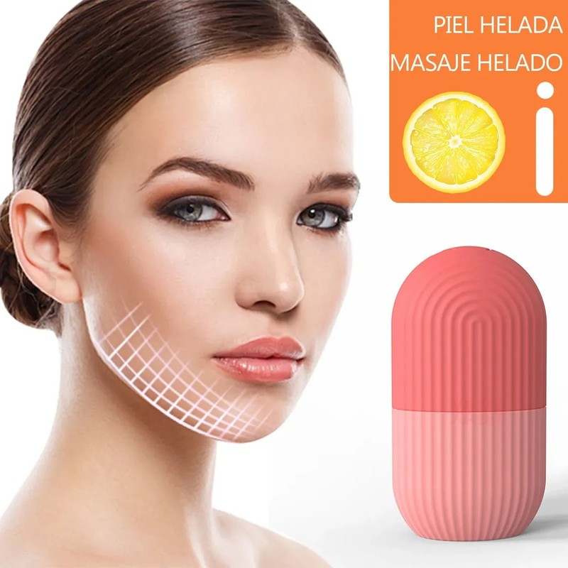 Rodillo Masajeador De Hielo Silicón Facial Cara Cuidado Piel