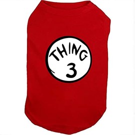 SUEOSU Dog Shirts for Pet Clothes Soft Breathable Puppy Shirts Pop Culture Thing 1 to Thing 9 Printed Pet T-Shirt (RED-3, Small)